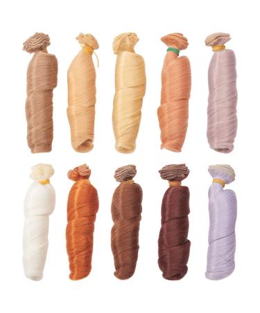 Wandic wig hair 10 colors of 10 pieces high-temperature wire curls wig for art and craft doll production costume for women color