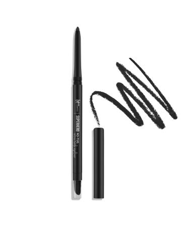 IT Cosmetics Superhero No-Tug Retractable Eyeliner - All-Day Wear  Waterproof Formula Won t Smudge - With Avocado Oil  Chamomile Extract  Vitamin E & Carnauba Wax - 0.008 oz Black