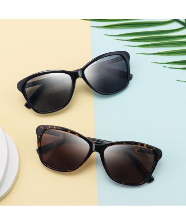 Kisdate Bifocal Reading Sunglasses for Women - Retro Cateye Sun Readers 2.5x UV400 Protection - Black & Tortoise Shades - Buy Online on GoSupps.com