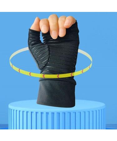 Compression Gloves Pain Relief Arthritis Gloves Fingerless Copper Arthritis Compression Gloves for Carpal Tunnel Aches Rheumatoid Pains Joint Swell - Buy Online on GoSupps.com