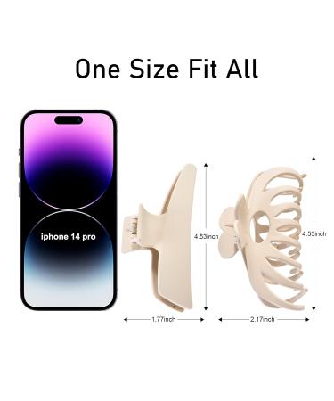 8 Pack 4.3 Inch Large Hair Claw Clips for Women - Strong Hold Jaw Clips for Thick Hair, Neutral Colors - Ideal for Thin Hair and Sailboat Styles - Buy Online on GoSupps.com