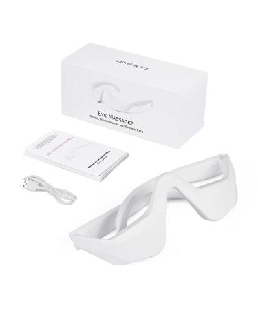 Elitzia Beauty Eye Care Goggles Device Red Light Eye Protection Frames Massager Removes Dark Spots Circles Bags and Wrinkles ET110N (White Eyeglass Temples)