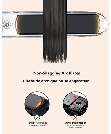 Terviiix Professional 450F Ceramic Flat Iron Hair Straightener - 1 inch, Non-Snagging, 3X Less Damage, Fast Heating - 5 Adjustable Heats - Buy Online on GoSupps.com