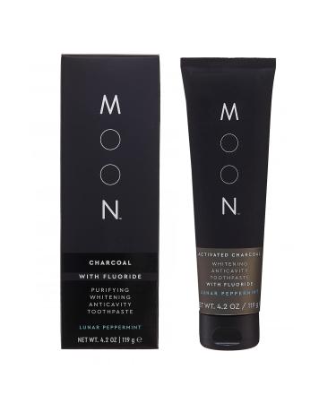 MOON Charcoal Whitening Toothpaste with Fluoride, Lunar Peppermint - 4.2oz