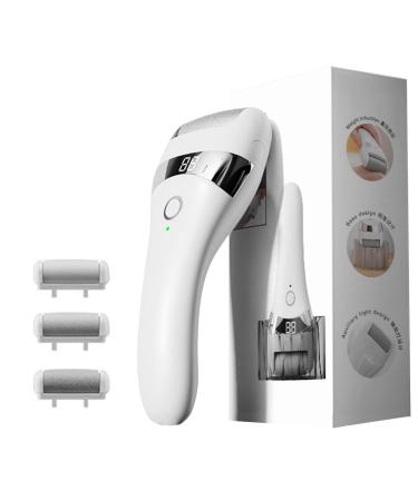 Foot Exfoliator Electric Rechargeable Feet Scrubber with 3 Rollers 3 Speeds IPX7 Waterproof Foot Care Pedicure Tools to Remove Cracked Heels Callus and Dead Skin Softly