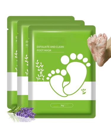 Lot de 3 paires de masques exfoliants l'ur e - Traitement hydratant pour les pieds secs et craquel s et les callosit s - Sans danger pour la peau pour les pieds doux de b b - Homme et femme