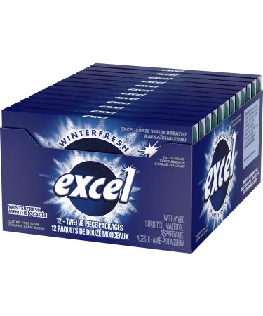 EXCEL Winterfresh Flavoured Sugar Free Chewing Gum 12 Pieces 12 Packs Winterfresh Gum - Buy Online on GoSupps.com