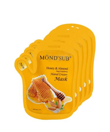 MOND'SUB 5 Pairs of Honey and Almond Best Hydrating Hand & Nail Mask - Best Deep Moisturizing Gloves for Dry Hands