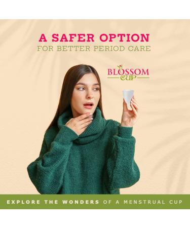 Blossom Menstrual Cup - Reusable Silicone Period Cup | Say Goodbye to Tampons | Large Blue Menstrual Cups for Comfortable Flow - Buy Online on GoSupps.com