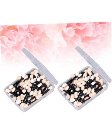 SOESFOUFU 100 Pcs Cosmetic Double Head Eyeshadow Makeup Eyeshadow Eyeliner Brushes Eyeshadow Brush Size 2 Black - Buy Online on GoSupps.com