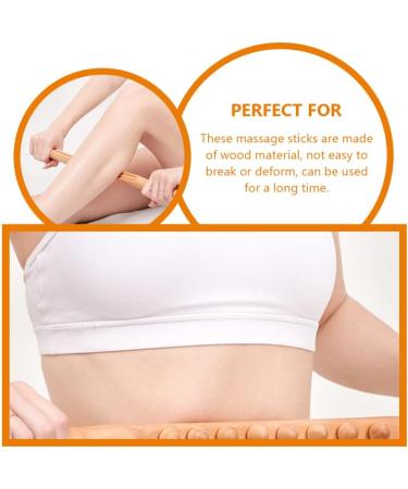Lurrose 8 Pearl Wooden Massage Sticks - Gua Sha Sticks & Roller for Back Neck & Trigger Point Relief - Relax Stiff Muscles - Buy Online on GoSupps.com
