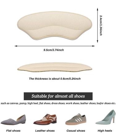 4-Pair Sponge Heel Shoe Pads - Protective Cushion Inserts | Flexible Reusable Self-Adhesive Scratch-Proof - Buy Online on GoSupps.com