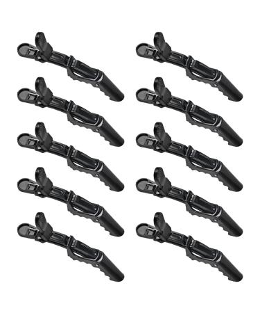 Thetho Hair Clamps - 15 Professional Hair Clips for Stylists | Durable Plastic Black Hairdresser Clips (11.5cm) - Buy Online on GoSupps.com