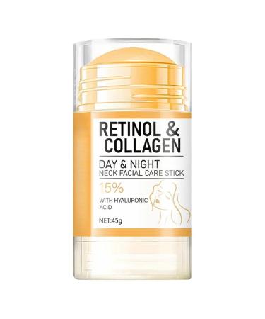 Retinol Collagen Moisturizing Stick Containing Hyaluronic Acid Hydrates and Moisturizes Firms and Lifts Skin Reduces Wrinkles and Fine Lines Anti-Aging Neck and Face Care Stick 1.59 Oz