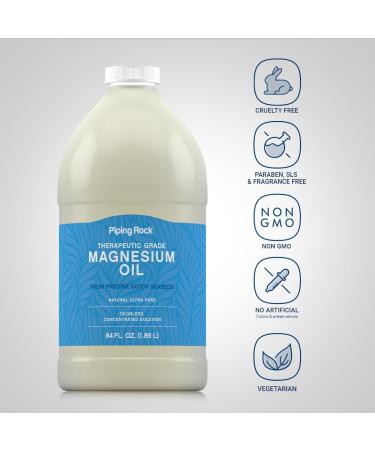 64 oz Concentrated Magnesium Oil | Therapeutic Grade, Paraben-Free Formula | Vegetarian, Non-GMO & Gluten-Free | Piping Rock - Buy Online on GoSupps.com
