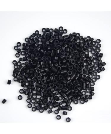 500 Pcs Black Silicone Lined Micro Rings Links Beads 5mm for Hair Extensions Tool - Buy Online on GoSupps.com