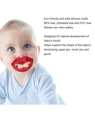 Funny Red Lip Baby Pacifier - Safe Eco-Friendly Silicone Oral Support for Toddlers - Buy Online on GoSupps.com