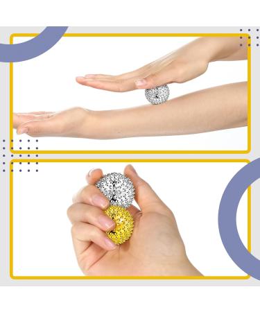 20 Pcs Magnetic Acupressure Massage Balls - Hedgehog Therapy Balls for Stress Relief (32mm Silver & Gold) - Buy Online on GoSupps.com