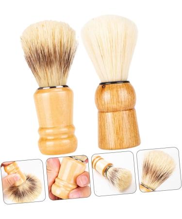 Minkissy 6 STK Bartbrush Razor Brush for Men | Salon Quality Haircase & Shaving Tools | Durable Wood & Nylon Wool Friseur Neck Brush - Buy Online on GoSupps.com