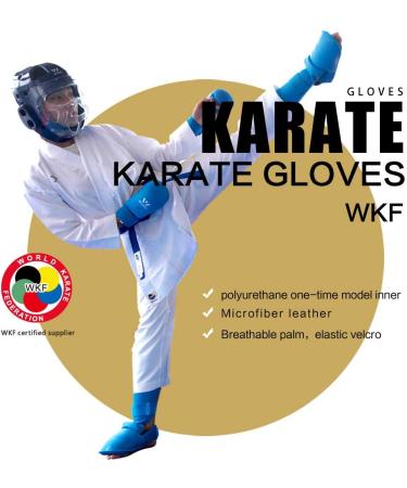 WESING WKF Approved Karate Shin and Instep Guard Gloves - Blue (X-Large) - Buy Online on GoSupps.com