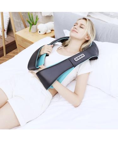 Shiatsu Back Shoulder & Neck Massager with Heat - Electric Deep Tissue 4D Kneading Massage - Best Gifts for Women Men - Blue - Buy Online on GoSupps.com