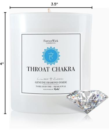 Foreverwick Throat Chakra Candle | Aromatherapy Soy Wax Candle with Rock Quartz Crystals | Bergamot Scented | 14 oz Organic & Zinc Free Wick - Buy Online on GoSupps.com
