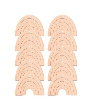 Amagogo 10x Beech Wood Baby Chew Toys | Wooden Teething Rainbow Shapes for Infants - Buy Online on GoSupps.com