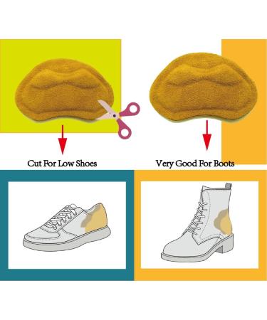Leather Heel Grips Liner Cushions - 3 Pairs Khaki Heel Inserts for Loose Shoes - Improved Comfort and Fit for Women and Men - Buy Online on GoSupps.com