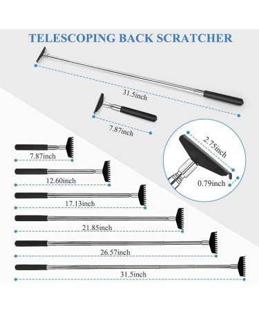Flanker-L Oversized Portable Extendable Back Scratcher Upgraded Metal Stainless Steel Telescoping Back Scratcher Tool with Canvas Carrying Bag - Black - Buy Online on GoSupps.com