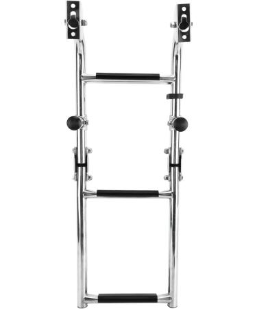YaeMarine Stainless Steel 3 Step Folding Boat Ladder - Transom Foldable Stern Ladder with Mounting Screws (7101S) - Buy Online on GoSupps.com