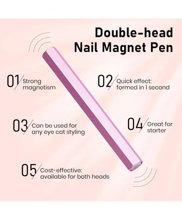 MIZHSE Nail Magnet Tool | Double-Head Cat Eye Magnet Pen | Hexagonal Design for Nail Art | Professional & DIY Nail Salon Tools - Buy Online on GoSupps.com