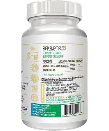 Organic Chlorella and Spirulina Tablets Non-GMO Detox Supplement | Vegan Diet - 120ct - Made in USA - Buy Online on GoSupps.com