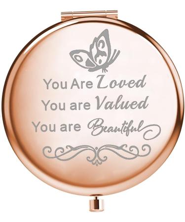 FEELMEM You are Loved Compact Mirror - Inspirational Encouragement Gift for Her - Birthday Graduation Gift for Daughter Niece Friend - Buy Online on GoSupps.com