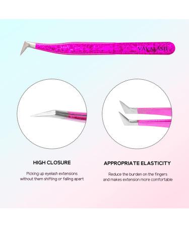 VAVALASH Pink Ice Crack Volume Boot Tweezers for Eyelash Extensions - Professional Lash Tweezer for Volume and Classic Fans - Pink V02 - Buy Online on GoSupps.com