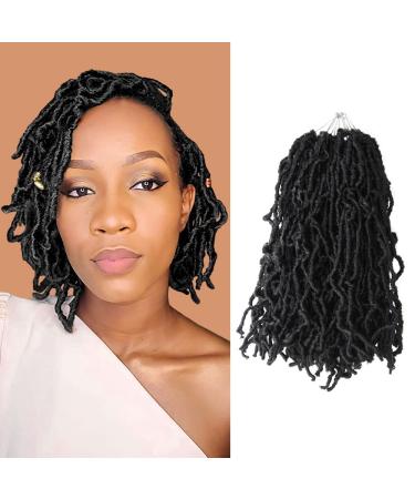 10 Inch Soft Locs Crochet Hair 6 Packs Short New Faux Locs Pre-looped Natural Black Dreads Locks 1B(Natural Black) 10 Inch (Pack of 6) 1B(Natural Black)
