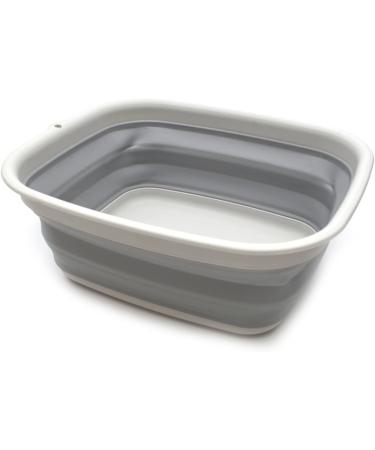 Sammart 9.45L Collapsible Tub Portable Dish Tub, Washing Basin - Space Saving Plastic Washtub (Grey M) - Buy Online on GoSupps.com