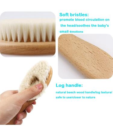 Duruan Baby Hair Brush with Wooden Handle - Natural Soft Goat Bristles for Newborns & Toddlers - Perfect Baby Registry Gift - Buy Online on GoSupps.com