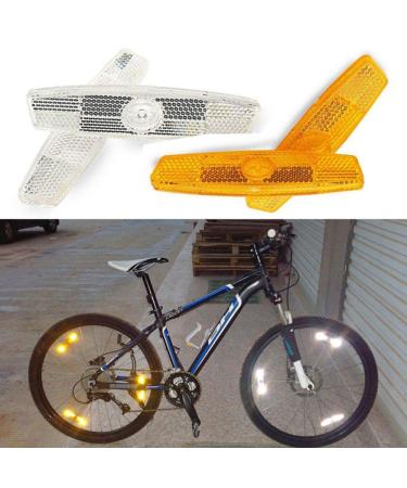 EORTA 4 Pieces Bicycle Wheel Spoke Reflector Night Safety Riding Bike Warning Light Reflector Bike Decoration Accessories for Mountain Bike Road Bike, Yellow and White