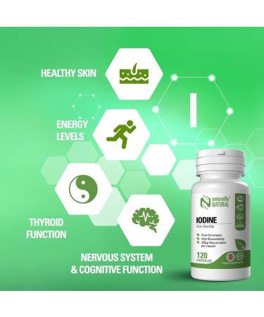 Naturally Natural Sea Kelp Iodine Capsules 520mcg - Pure Vegan Formula | 4 Months Supply - Buy Online on GoSupps.com