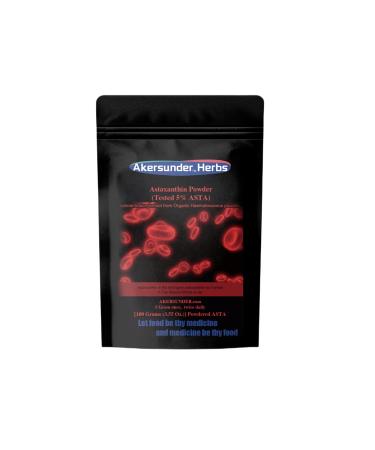Pure Haematococcus pluvialis Extract Powder 100 Grams astaxanthin (ASTA) 5% Strongest antioxidants Supplement