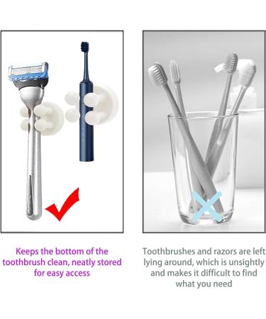 JCTR RJ 4-Piece Razor Holder & Toothbrush Bracket - Adhesive Shower Hooks for Easy Organization - Buy Online on GoSupps.com