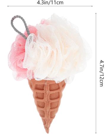HEALLILY Body Puff Bath Shower Sponge Ice Cream Body Scrubber Exfoliating Loofah Towel for Spa Shower Scrub Supplies White Bath Sponge - Buy Online on GoSupps.com