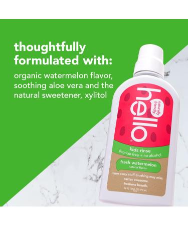 Natural Watermelon Kids Fluoride-Free Mouthwash, Alcohol-Free, Vegan, SLS-Free - 16 oz (Pack of 3) - Buy Online on GoSupps.com