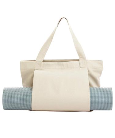Xrkuu Yoga Bag with Yoga Mat Carrier, Pilates Tote Bag and Yoga Block for Women, Canvas Shoulder Bag with Pocket for Gym, Office, Travel, Beach, Workout, Sports, Fits All Your Stuff Yoga Mat Holder