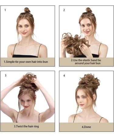 Hair Bun Hairpiece for Women Messy Synthetic Hair Bun Daily Wear Chignon Scrunchies Fake Hair Band Braid Elastic Hairpiece Tail For Women H9 Hair Chignons(1B) - Buy Online on GoSupps.com