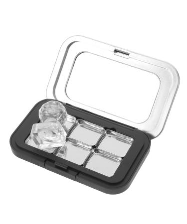 Zerodeko Palette de Maquillage Magn tique 6 Compartiments Diy Bo te Vide Rechargeable 7 8 X 5 Cm en Plastique Mat Noir Plateau Presse-poudre Organisateur Compact pour Fards Paupi res