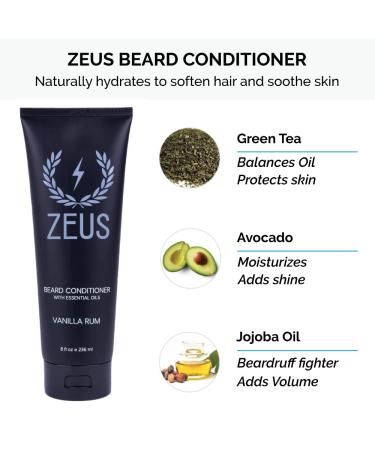 ZEUS Starter Beard Wash & Grooming Kit - Vanilla Rum Scent | Beard Brush & Wash Combo Gift Set for Men - Buy Online on GoSupps.com