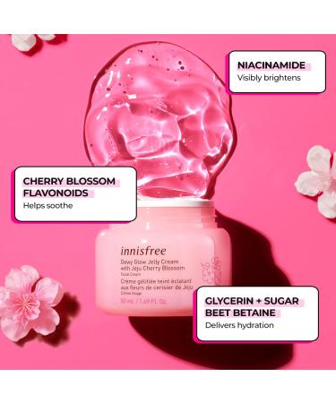 innisfree Cherry Blossom Dewy Glow Jelly Cream Face Moisturizer 1.69 Fl Oz - Hydrating and Illuminating Formula - Buy Online on GoSupps.com