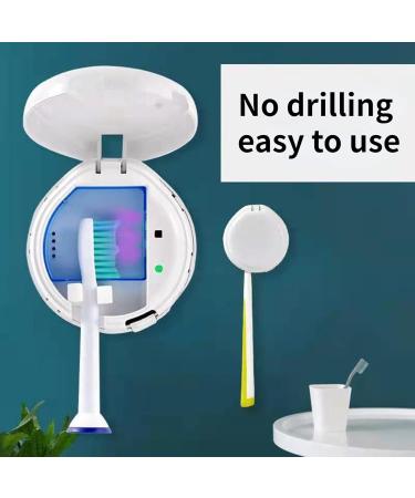 Portable UV Toothbrush Sterilizer Holder - Deep Disinfection Organizer for Travel & Family - Fits All Toothbrush Types - White - Buy Online on GoSupps.com