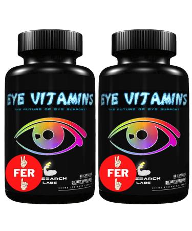 Research Labs Eye Vitamins Enhanced Absorption AREDS 2 Plus Formula 20mg Lutein, 10mg Zeaxanthin, Bilberry, Eyebright, Zinc, ALA, Quercetin & Other Proven Ingredients to Fight Macular Degeneration - Buy Online on GoSupps.com